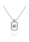 Collier en diamant Moissanite creux en forme de rectangle