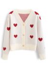 Cardigan court en tricot Soft Heart en ivoire