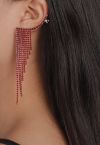 Boucles d'Oreilles Pampilles Ailes Scintillantes en Rouge