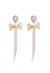 Boucles d'Oreilles Bowknot Strass Tassel