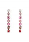 Boucles d'oreilles en cristal rectangle Ombre en rose