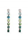 Boucles d'oreilles en cristal rectangle Ombre en vert