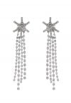 Boucles d'Oreilles Pendantes Hexagram Full Diamond Tassel