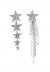 Boucles d'oreilles pendantes diamant Star World asymétriques