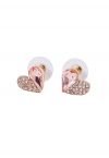 Boucles d'Oreilles Coeur Strass Cristal Rose