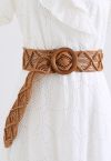 Ceinture tressée en rotin Boho en caramel