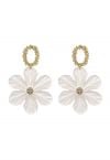 Boucles d'oreilles florales en acrylique translucide