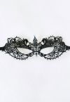 Masque de balle en dentelle à garniture de zircon en noir