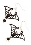 Boucles d'oreilles chauve-souris gothiques évidées