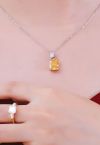 Collier de zircon cubique en cristal jaune pur