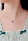 Collier de diamants Halo Emerald Gem