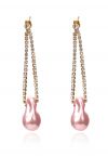 Boucles d'Oreilles Irrégulières Perle Diamant en Rose