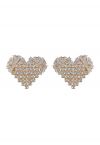 Boucles d'Oreilles Coeur Glaring Zircon Strass