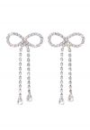 Boucles d'oreilles pendantes Full Diamond Bowknot