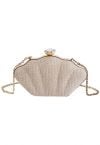 Pochette scintillante en forme de coquillage en argent