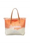 Sac fourre-tout en toile bicolore Summer Vibes en orange