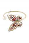 Bracelet jonc perle papillon évidé en multicolore