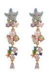 Boucles d'Oreilles Pendantes Strass Etoile de Mer Laser Glam