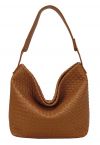 Sac tissé de couleur unie en caramel