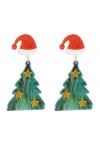 Boucles d'oreilles sapin de Noël étoilé en vert