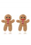 Boucles d'oreilles Biscuitman avec strass