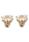 Boucles d’oreilles en forme de déversement d’huile en strass Golden Deer