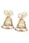 Boucles d'oreilles cloche festive à strass multiples