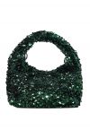 Glamorous Mini sac à main à paillettes en vert