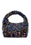 Glamorous Mini sac à main à sequins en bleu marine