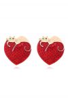 Boucles d'oreilles strass coeur chat paresseux