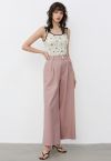 Pantalon large en coton doux en rose