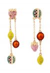 Boucles d'oreilles pendantes fruits multicolores