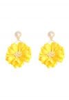 Boucles d'oreilles captivantes en perles de fleurs en jaune