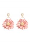 Boucles d'oreilles captivantes en perles de fleurs en rose