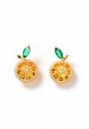 Boucles d'oreilles en zircon de forme orange