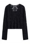 Cardigan au crochet Bohemian Flair en noir