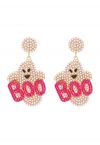 Boucles d'oreilles BOO Evil Ghost Pearl en rose vif