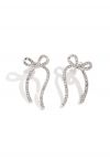 Boucles d'oreilles en forme de nœud avec strass en argent