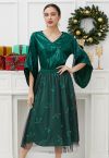 Jupe mi-longue en tulle Joyful Holly en vert foncé