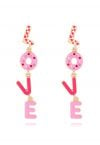 Boucles d'oreilles Love Letters avec strass et déversement d'huile