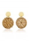 Boucles d'Oreilles Cercle Paille Rotin