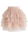 Jupe Love Me More en tulle superposé rose pâle pour enfants