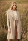 Manteau en tricot chic ouvert sur le devant en beige clair