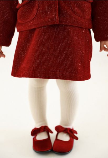 Mini jupe couleur unie scintillante pour enfants