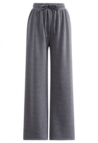 Pantalon de détente confortable à doublure en velours en gris