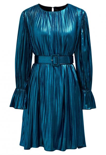 Glamorous - Mini-robe plissée à ceinture, indigo