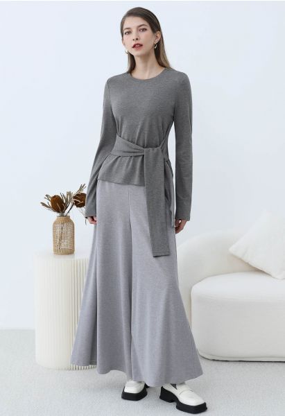 Graceful Ease - Pantalon évasé - Gris