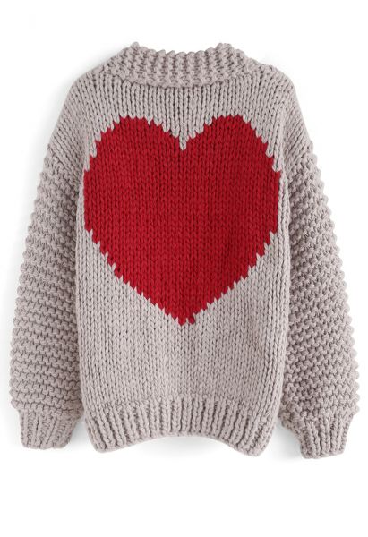 Cardigan tricoté à la main de Clé de mon Coeur