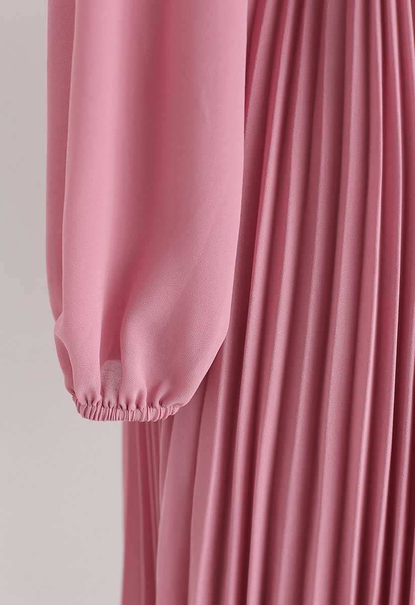 Robe portefeuille plissée en mousseline à encolure en V Pinky