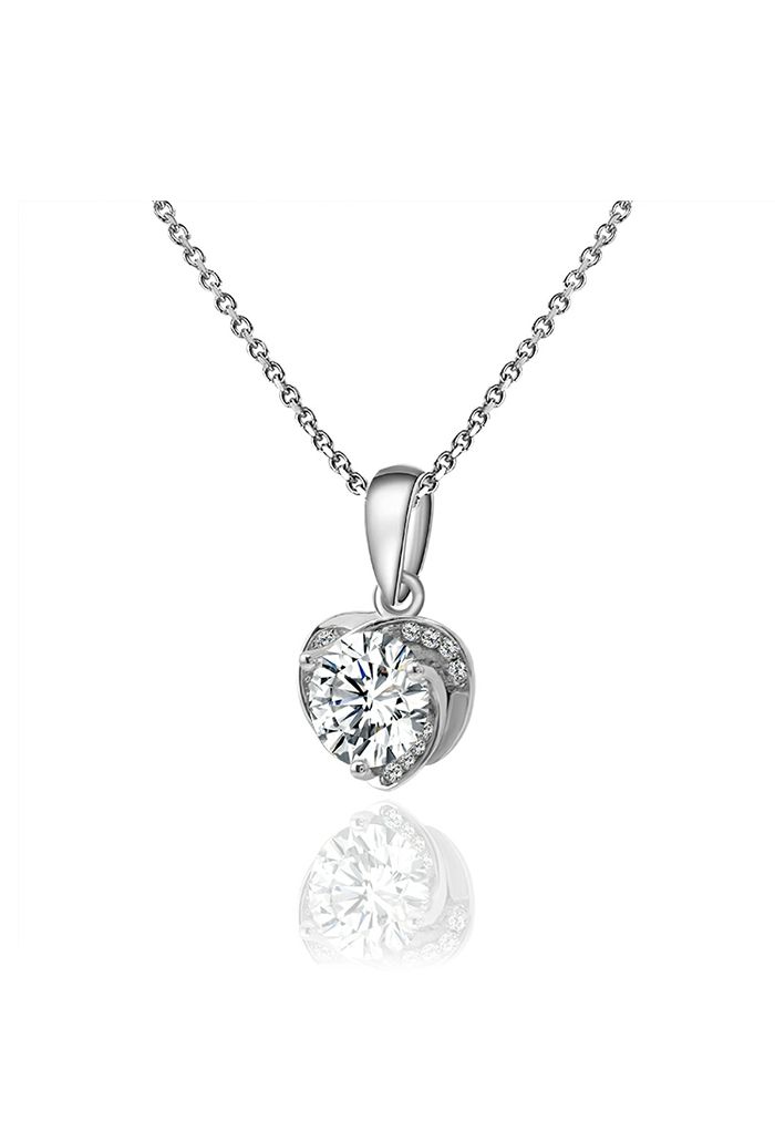 Collier en diamant Moissanite en forme de coeur